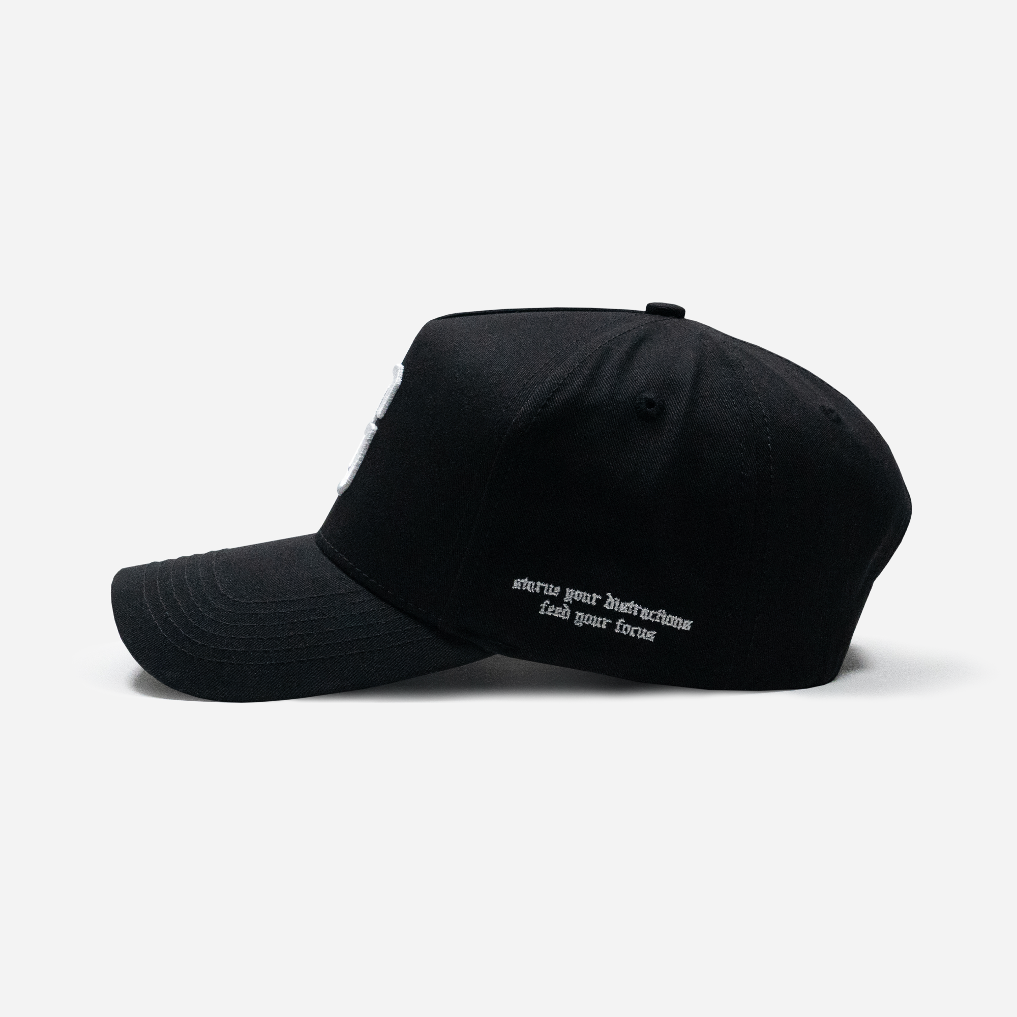 Monogram Black A-Frame Hat Main Side-United HeadWear