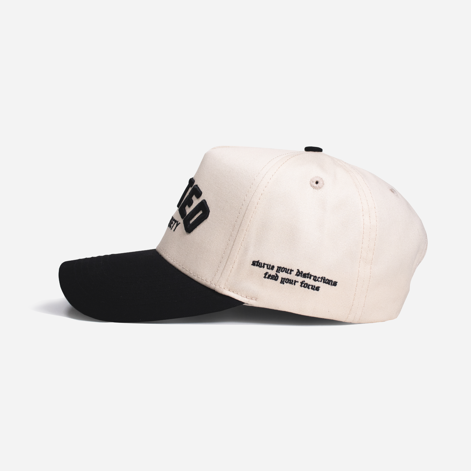 UBS Beige BLK Hat Main Side-United HeadWear