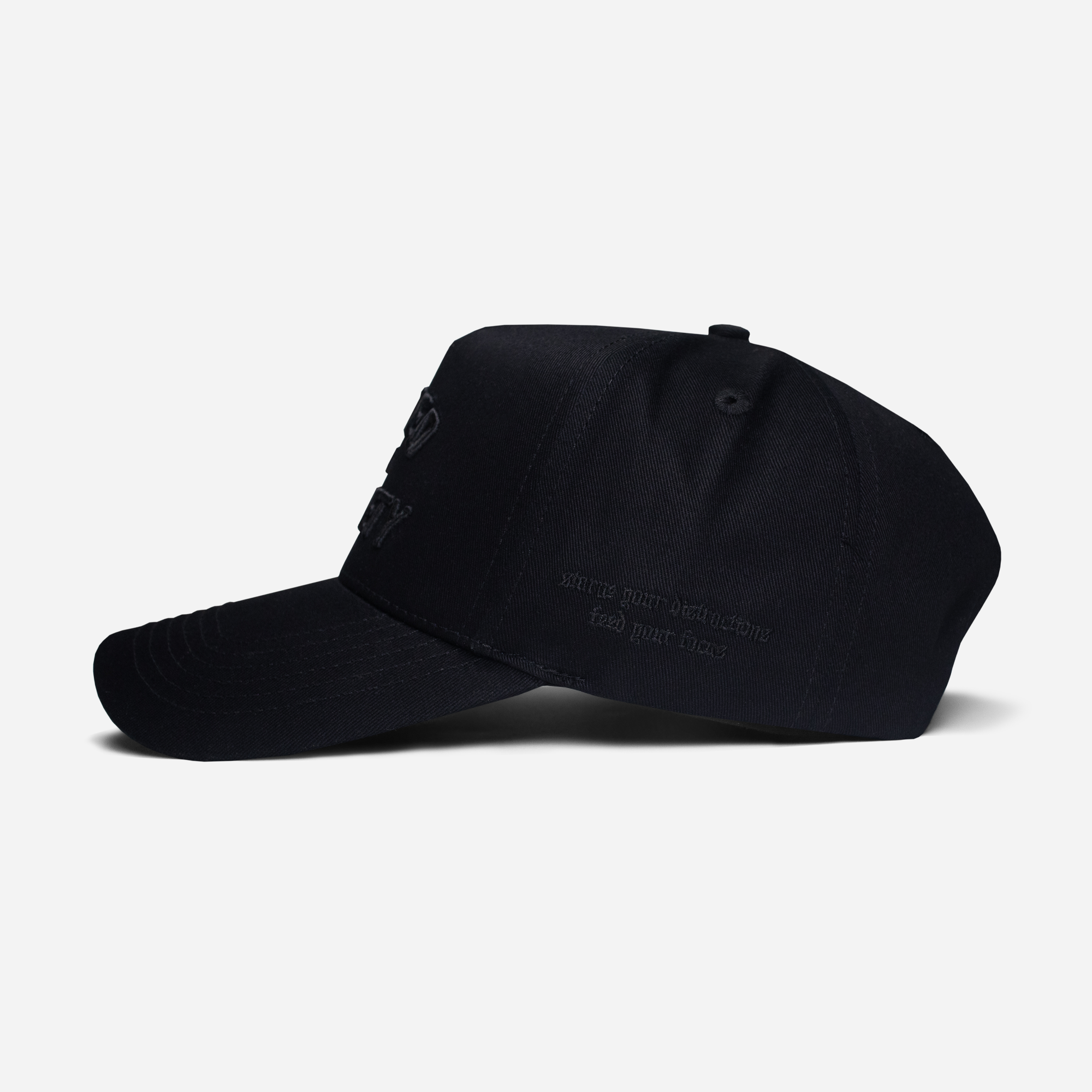 Black A-Frame cap on a light gray background-United HeadWear