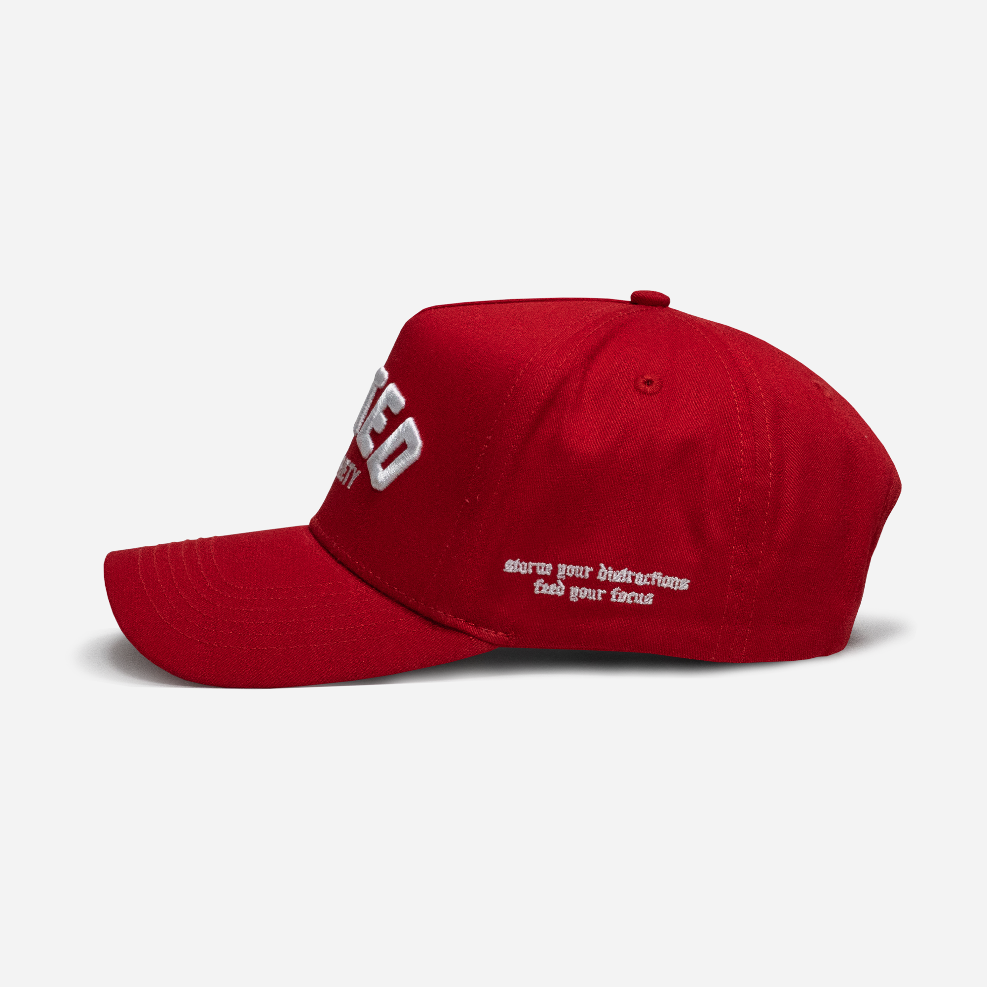 UBS Red A-Frame Hat Main Side-United HeadWear