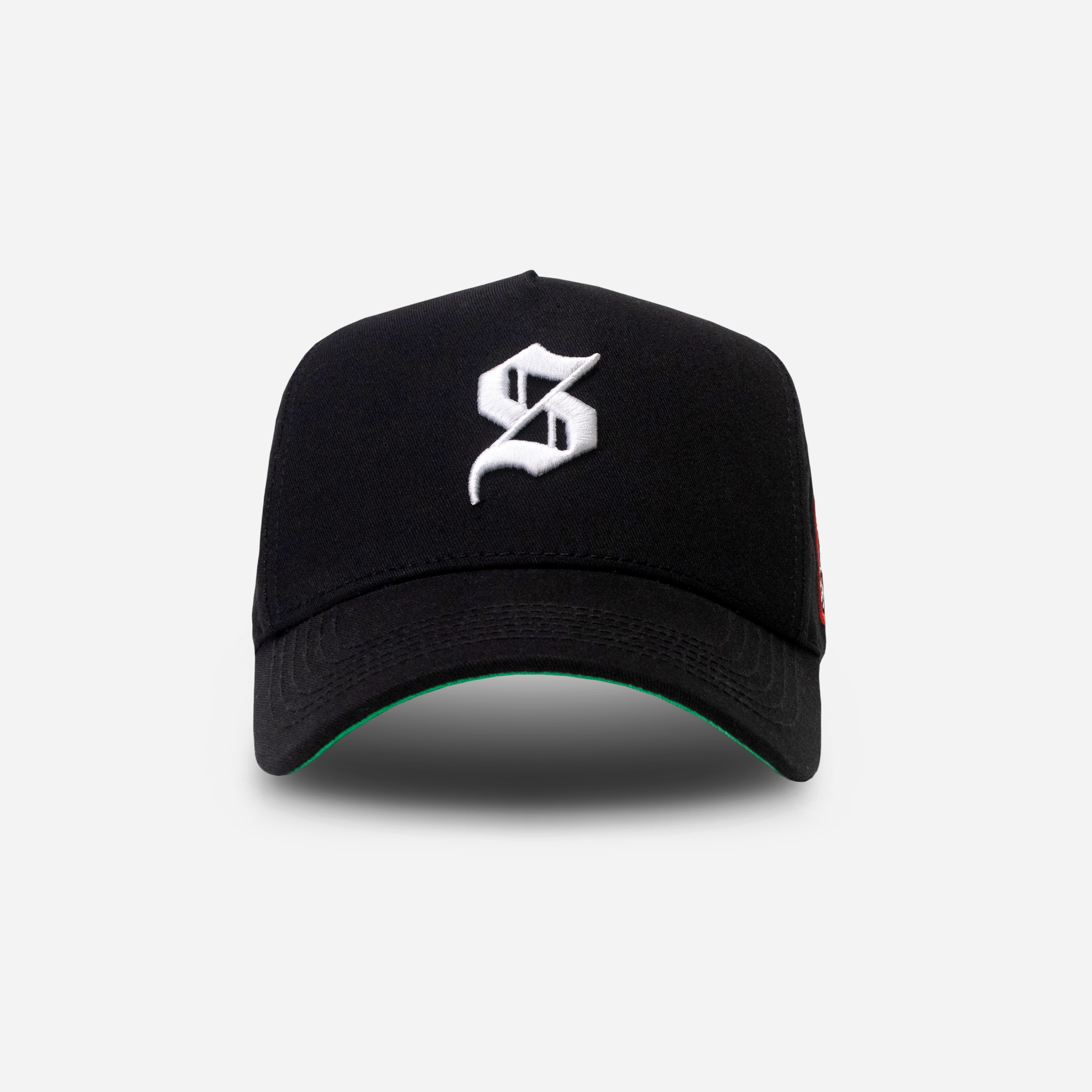 A black A-Frame snapback hat-United HeadWear