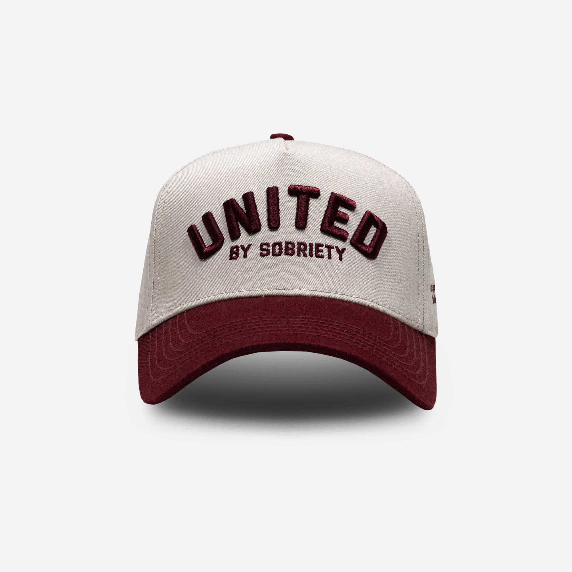 UBS Burgundy Stone A-Frame Hat Main Front-United HeadWear