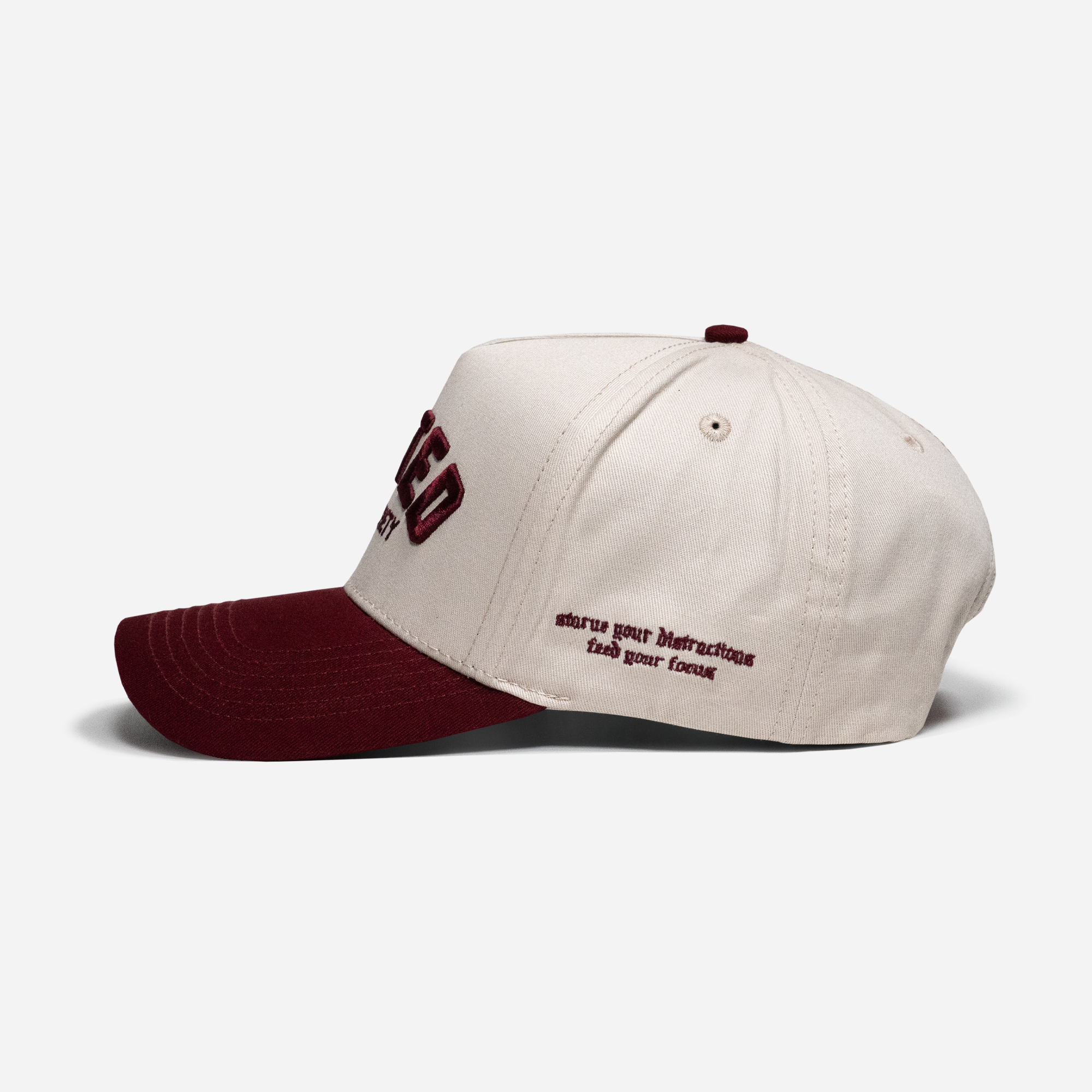 UBS Burgundy Stone A-Frame Hat Main Side-United HeadWear